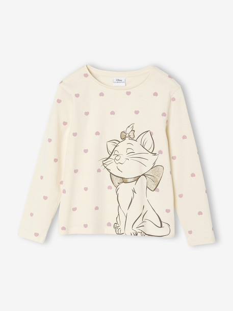 T-shirt manches longues fille Disney Marie les Aristochats écru - vertbaudet enfant 