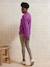 Round-Neck Jumper for Nursing, in Jersey Knit with Wool anthracite+fuchsia - vertbaudet enfant 