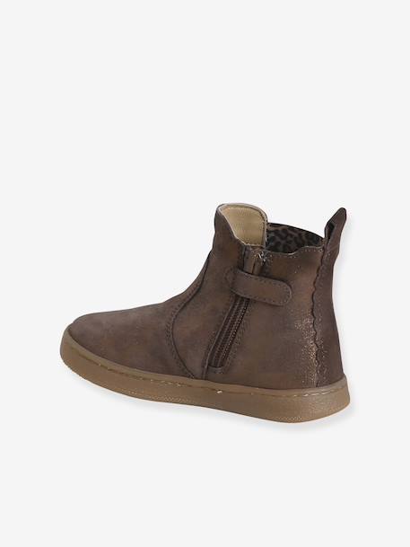 Leather Boots for Girls bronze+camel+green+navy blue - vertbaudet enfant 