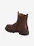 Patent Boots with Zip & Elastic, for Girls brown+navy blue - vertbaudet enfant 