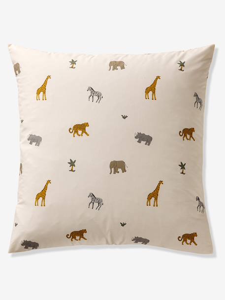 Essential WILD ANIMALS duvet cover set + pillowcase for children, with recycled cotton printed white - vertbaudet enfant 