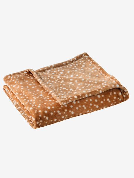 Printed Fleece Blanket multicoloured+printed brown+printed white - vertbaudet enfant 