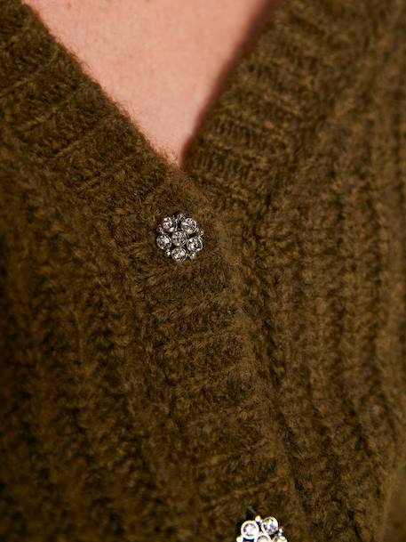 Nursing Special Top/Cardigan in Rib Knit, by ENVIE DE FRAISE dusky pink+green - vertbaudet enfant 
