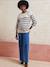 Nautical Style Jumper with Shoulder Openings for Maternity & Nursing marl beige+navy blue - vertbaudet enfant 