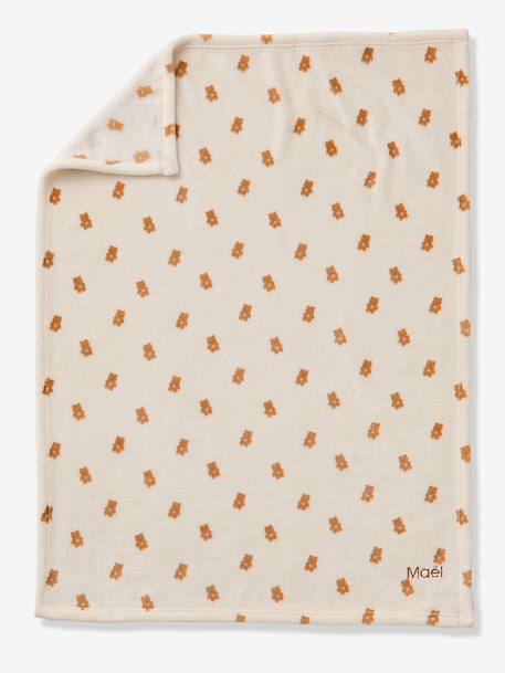 Printed Fleece Blanket multicoloured+printed brown+printed white - vertbaudet enfant 