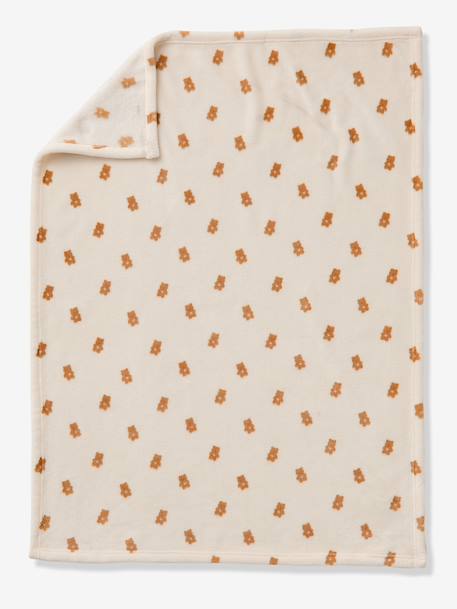 Printed Fleece Blanket multicoloured+printed brown+printed white - vertbaudet enfant 
