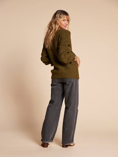 Nursing Special Top/Cardigan in Rib Knit, by ENVIE DE FRAISE dusky pink+green - vertbaudet enfant 