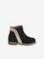 Zipped Leather Boots for Babies black+gold - vertbaudet enfant 