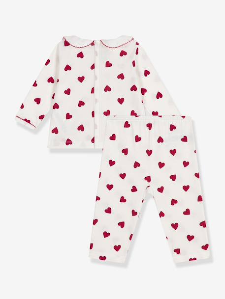Pyjama 2 pièces bébé imprimé coeurs blanc - vertbaudet enfant 