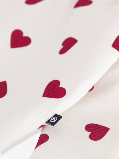 Quilted Cotton Jumpsuit with Heart Print for Babies, PETIT BATEAU white - vertbaudet enfant 