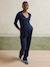Fleece Jumpsuit for Maternity & Nursing navy blue - vertbaudet enfant 