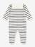 Unisex Pyjamas in Printed Striped Velour for Babies, PETIT BATEAU navy blue - vertbaudet enfant 