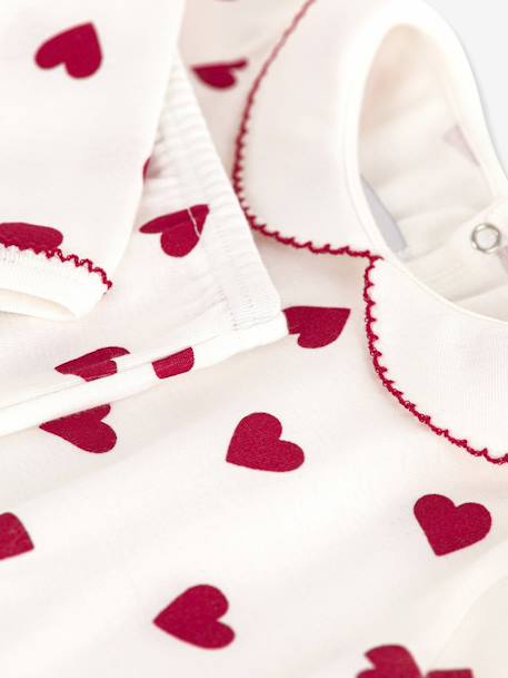 Pyjama 2 pièces bébé imprimé coeurs blanc - vertbaudet enfant 