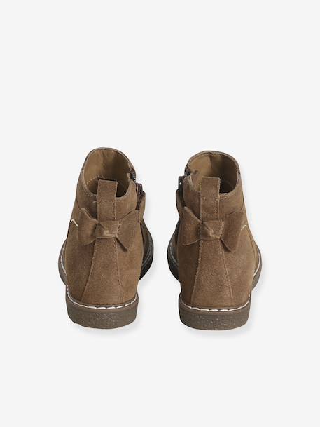 Leather Boots for Girls camel+Dark Blue+printed black - vertbaudet enfant 