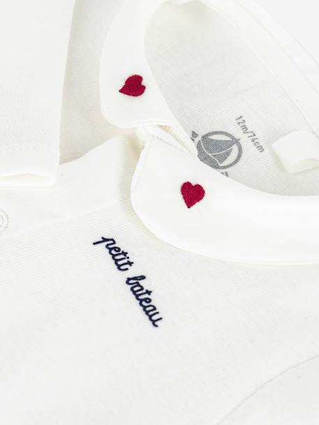 Bodysuit with Embroidered Collar, PETIT BATEAU red - vertbaudet enfant 