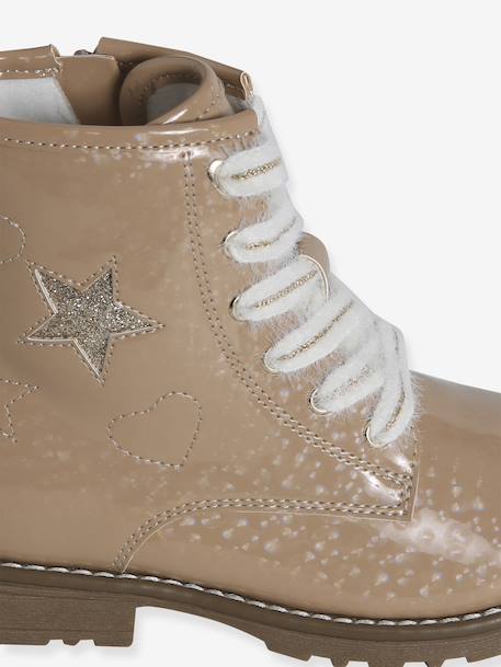 Ankle Boots with Laces & Zip for Children, Designed for Autonomy nude pink - vertbaudet enfant 