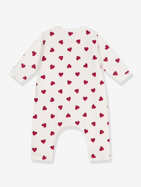 Combinaison ouatinée bébé en coton imprimé coeurs blanc - vertbaudet enfant 