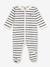 Unisex Pyjamas in Printed Striped Velour for Babies, PETIT BATEAU navy blue - vertbaudet enfant 