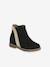 Zipped Leather Boots for Babies black+gold - vertbaudet enfant 