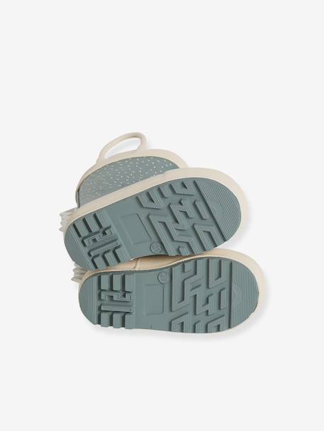 Bottes de pluie bébé détails ludiques rayé marine+vert imprimé - vertbaudet enfant 