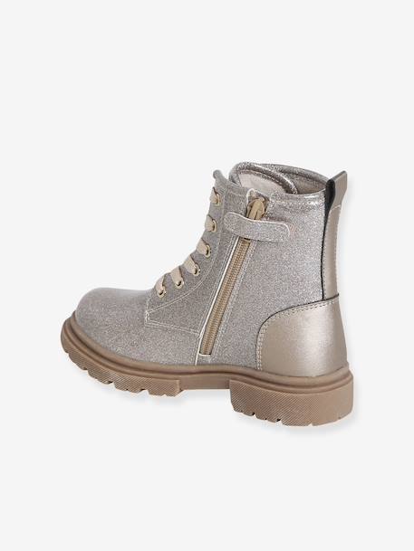 Lace-up and zipped ankle boots for children, nursery collection gold - vertbaudet enfant 