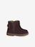 Leather Boots with Elastic, for Baby Girls black+bordeaux red+Camel+navy blue+printed beige - vertbaudet enfant 