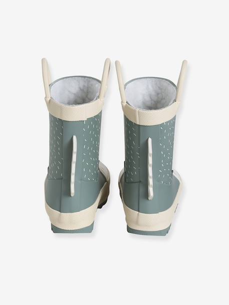 Bottes de pluie bébé détails ludiques rayé marine+vert imprimé - vertbaudet enfant 