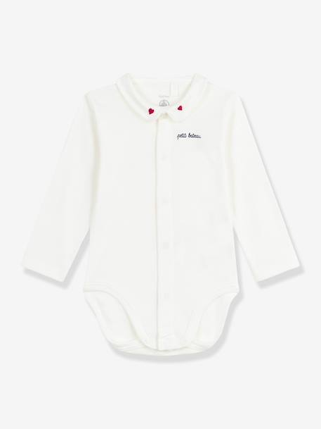Bodysuit with Embroidered Collar, PETIT BATEAU red - vertbaudet enfant 