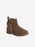 Leather Boots for Girls camel+Dark Blue+printed black - vertbaudet enfant 