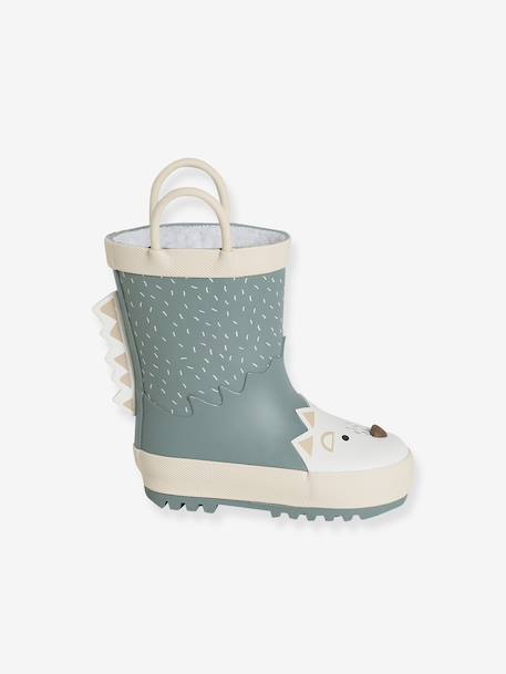 Striped Wellies for Babies printed green+striped navy blue - vertbaudet enfant 