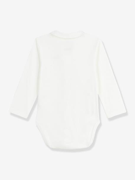 Body bébé à col brodé en côtes blanc - vertbaudet enfant 