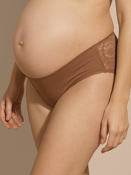 Pack of 2 maternity briefs in microfibre and lace ENVIE DE FRAISE mocha - vertbaudet enfant 