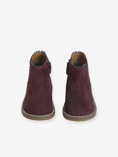 Boots bébé fille cuir zippées beige imprimé+bordeaux+CAMEL+marine+noir - vertbaudet enfant 