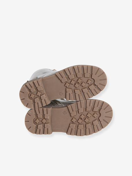 Ankle Boots with Laces & Zip for Children gold - vertbaudet enfant 