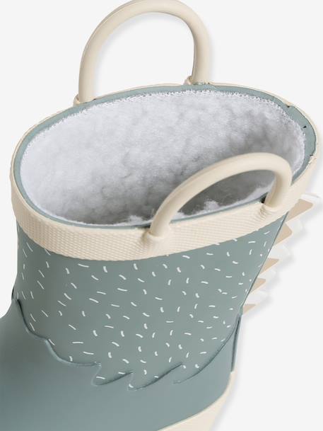 Bottes de pluie bébé détails ludiques rayé marine+vert imprimé - vertbaudet enfant 