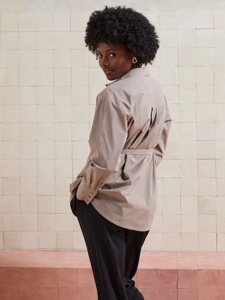 Cotton* maternity and nursing blouse taupe - vertbaudet enfant 