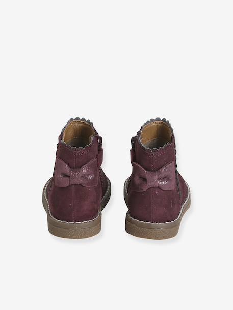 Boots bébé fille cuir zippées beige imprimé+bordeaux+CAMEL+marine+noir - vertbaudet enfant 