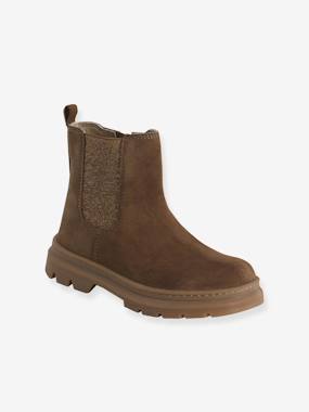 -Boots enfant fille cuir élastiquées et zippées