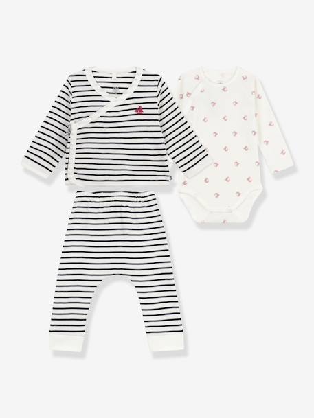 Ensemble 3 pièces bébé mixte en coton marine - vertbaudet enfant 