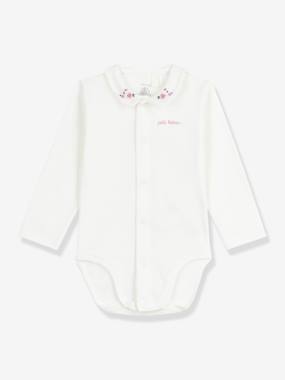 Bébé-Body bébé à col brodé en côtes