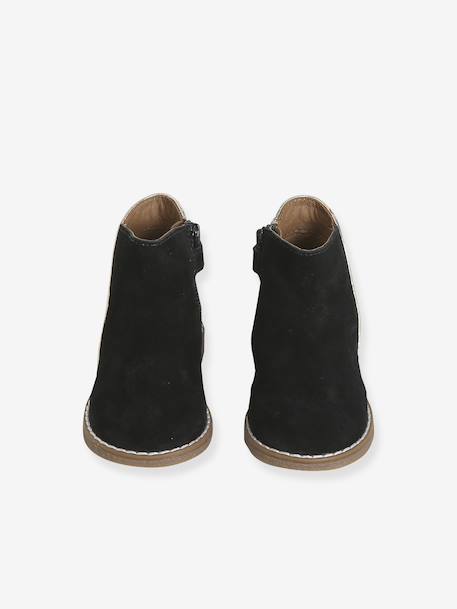 Boots bébé fille cuir zippées noir+or - vertbaudet enfant 