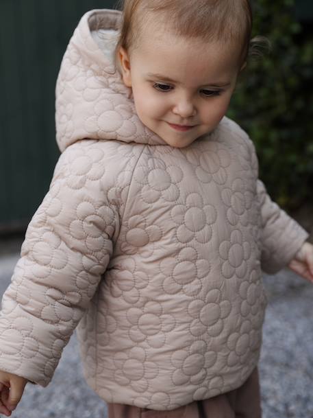 Fancy quilted coat for babies beige - vertbaudet enfant 