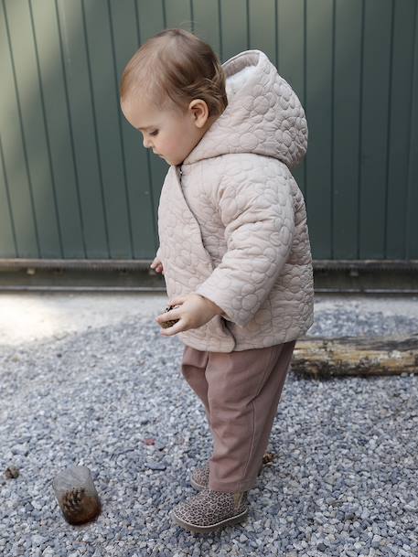 Fancy quilted coat for babies beige - vertbaudet enfant 