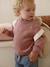 Knitted jumper for babies with embroidered flowers rose - vertbaudet enfant 