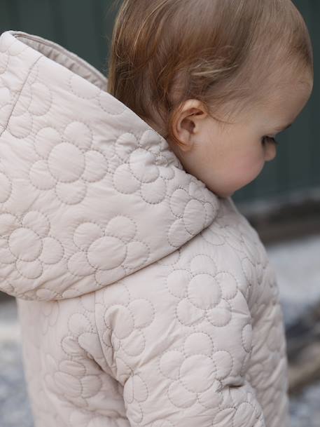 Fancy quilted coat for babies beige - vertbaudet enfant 