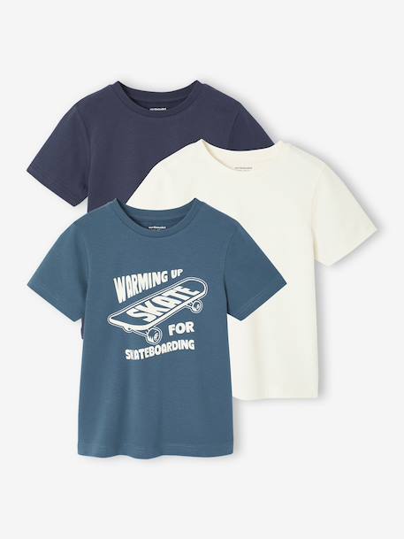 Pack of 3 T-Shirts for Boys blue - vertbaudet enfant 
