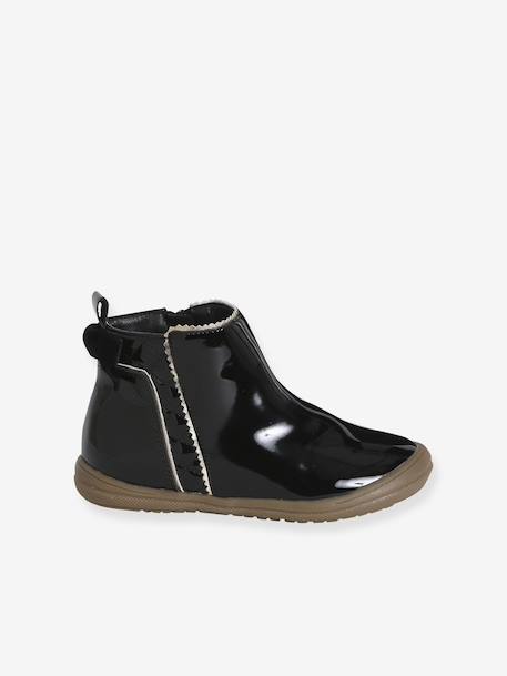 Boots with Zip for Girls, Designed for Autonomy black+brown - vertbaudet enfant 