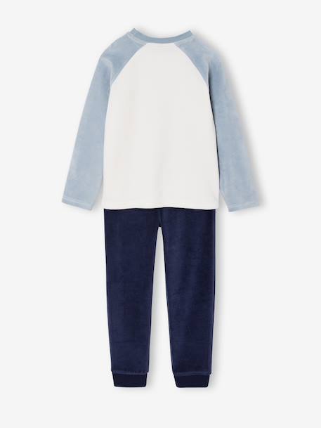 Lot 2 pyjamas garçon velours animaux polaires bleu ciel - vertbaudet enfant 