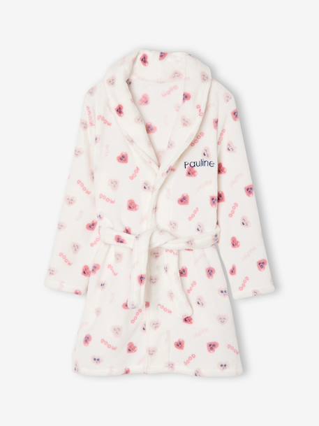 'Happy' Dressing Gown for Girls ecru - vertbaudet enfant 