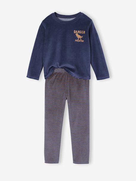 Pack of 2 Dino Velour Pyjamas for Boys caramel - vertbaudet enfant 